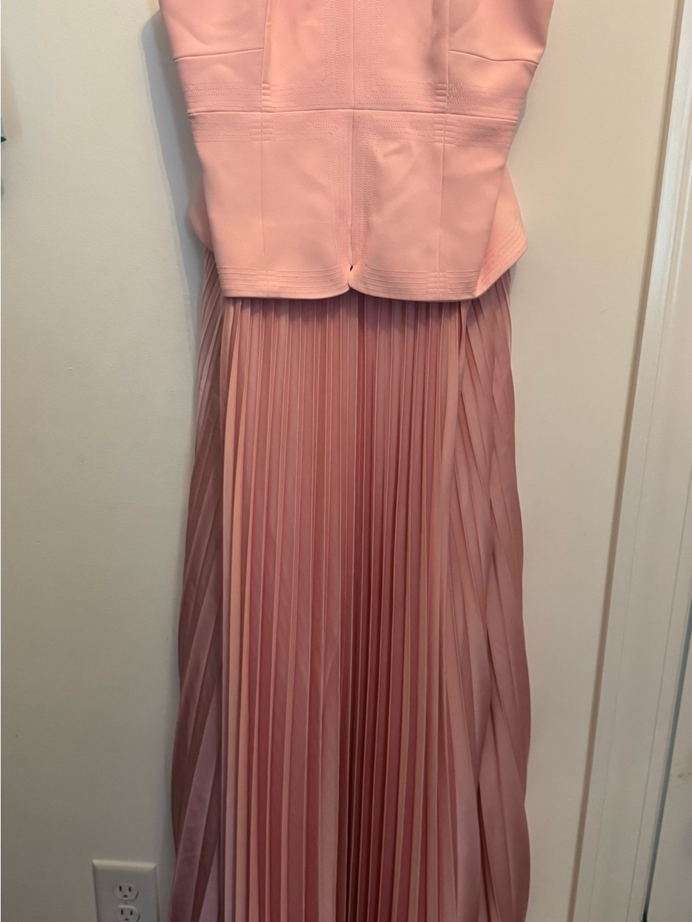 ANTONIO MELANI Dusty Pink Pleated Maxi Skirt